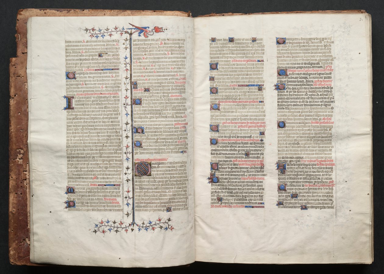 Gothajský misál: Fol. 2v, text, c. 1375. od Master of the Boqueteaux