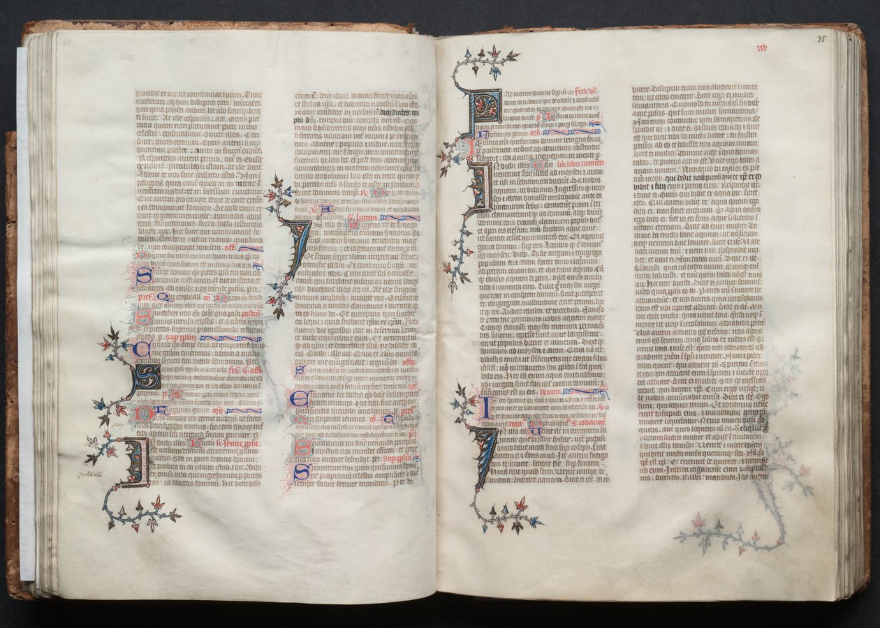 Gothajský misál: Fol. 34v, text, c. 1375. od Master of the Boqueteaux