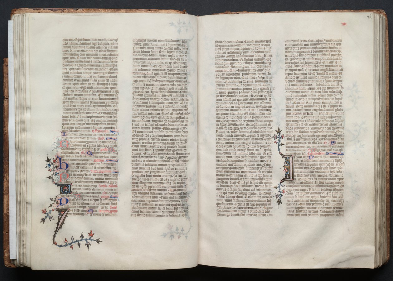 Gothajský misál: Fol. 35v, text, c. 1375. od Master of the Boqueteaux