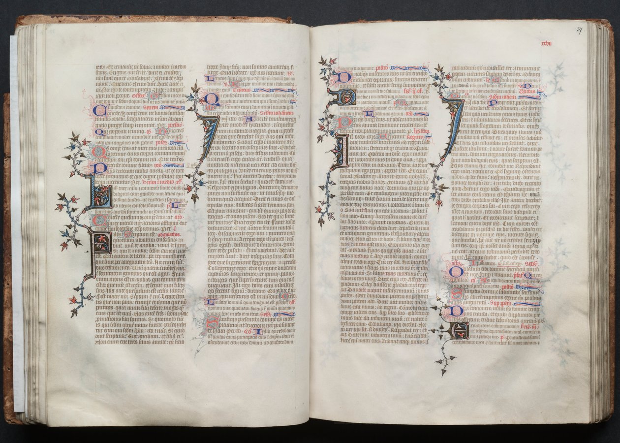 Gothajský misál: Fol. 36v, text, c. 1375. od Master of the Boqueteaux