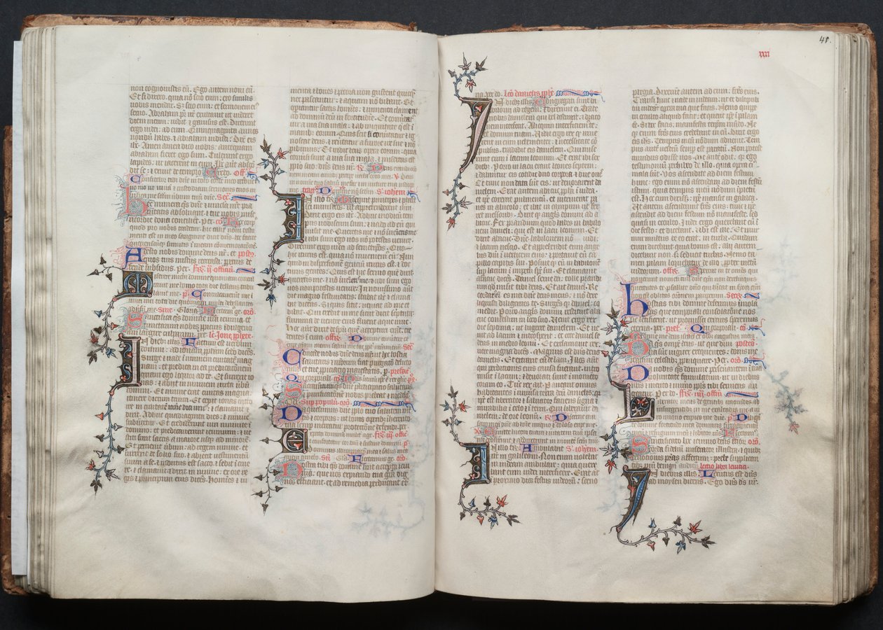 Gothajský misál: Fol. 40v, text, c. 1375. od Master of the Boqueteaux