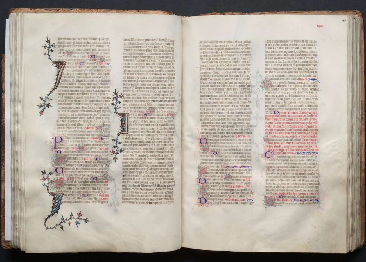 Gothajský misál: Fol. 42v, text, c. 1375. od Master of the Boqueteaux