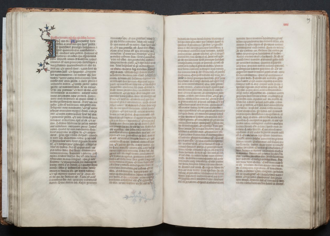 Gothajský misál: Fol. 48v, text, c. 1375. od Master of the Boqueteaux