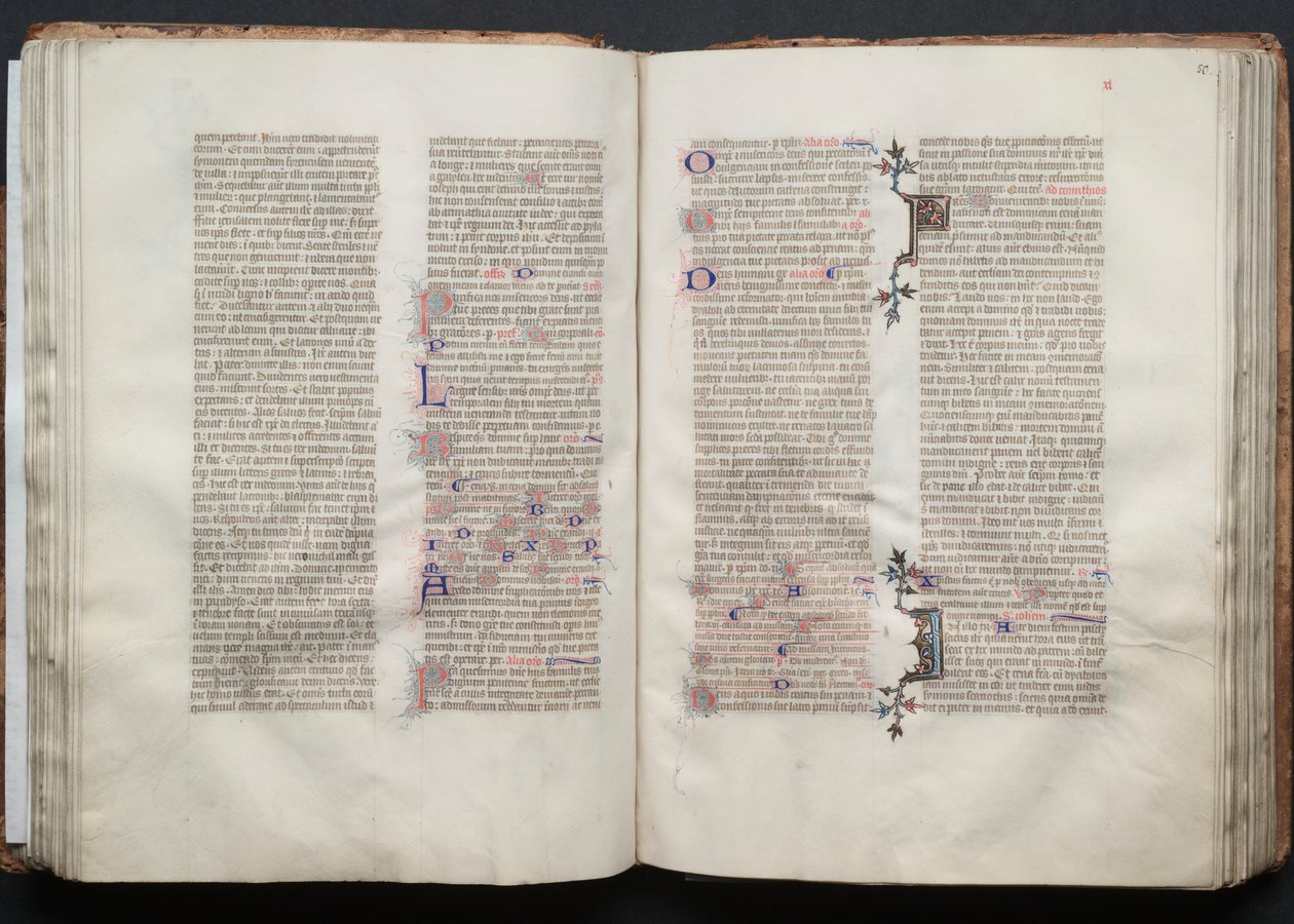 Gothajský misál: Fol. 50r, Text, c. 1375. od Master of the Boqueteaux