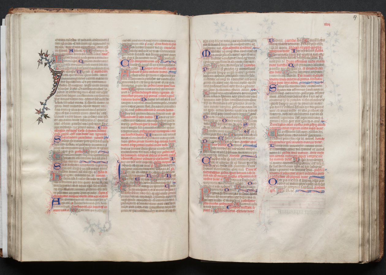 Gothajský misál: Fol. 57r, Text, c. 1375. od Master of the Boqueteaux