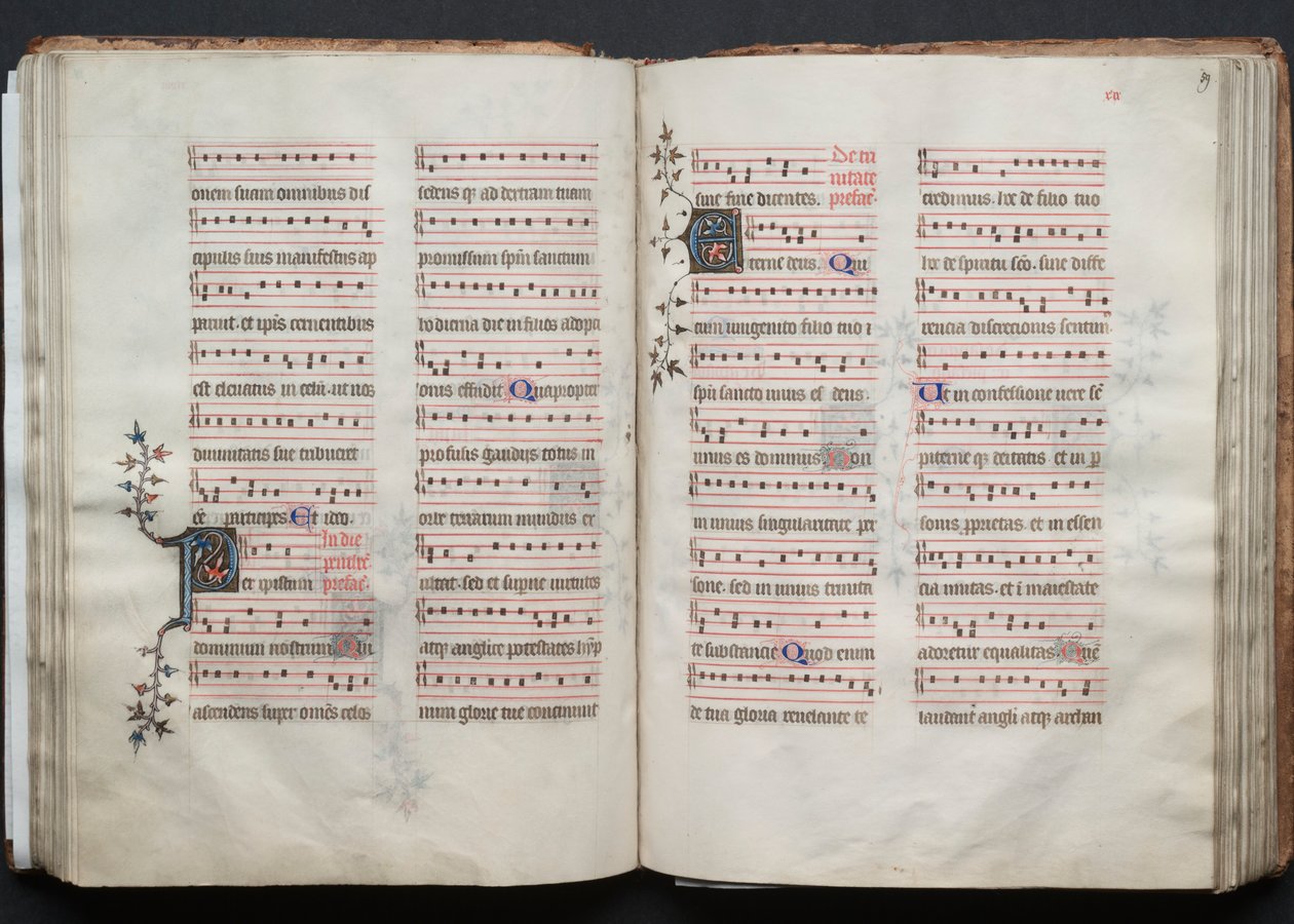 Gothajský misál: Fol. 58v, text, c. 1375. od Master of the Boqueteaux