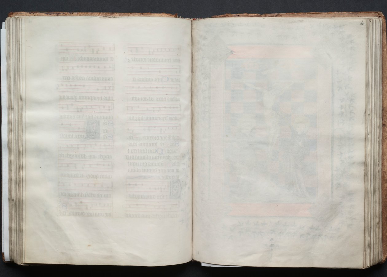 Gothajský misál: Fol. 62v, text, c. 1375. od Master of the Boqueteaux