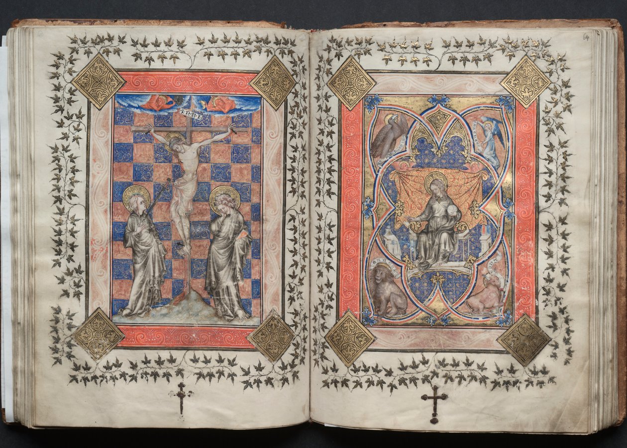 Gothajský misál: Fol. 63v, Ukřižování, c. 1375. od Master of the Boqueteaux