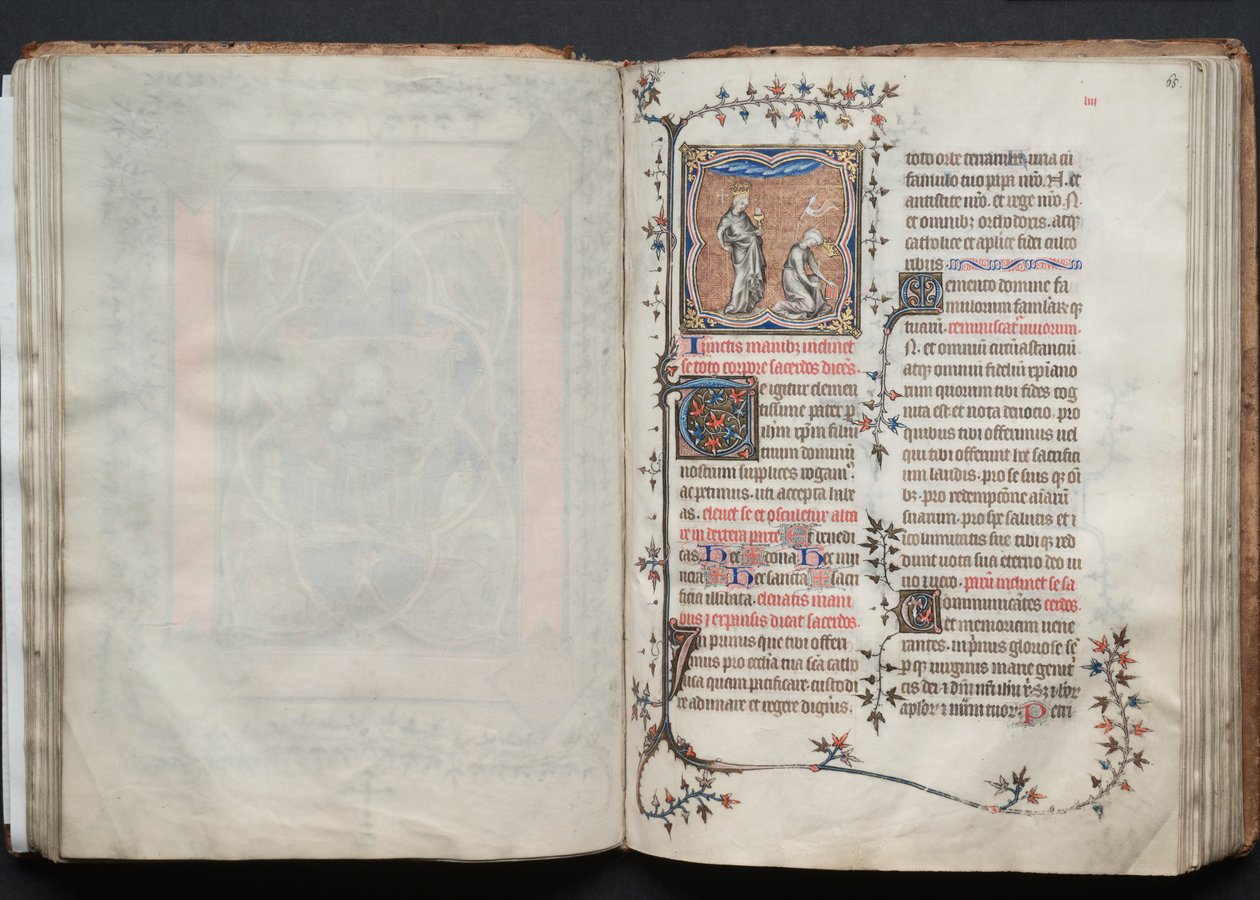 Gothajský misál: Fol. 65r, Kostel a synagoga, c. 1375. od Master of the Boqueteaux