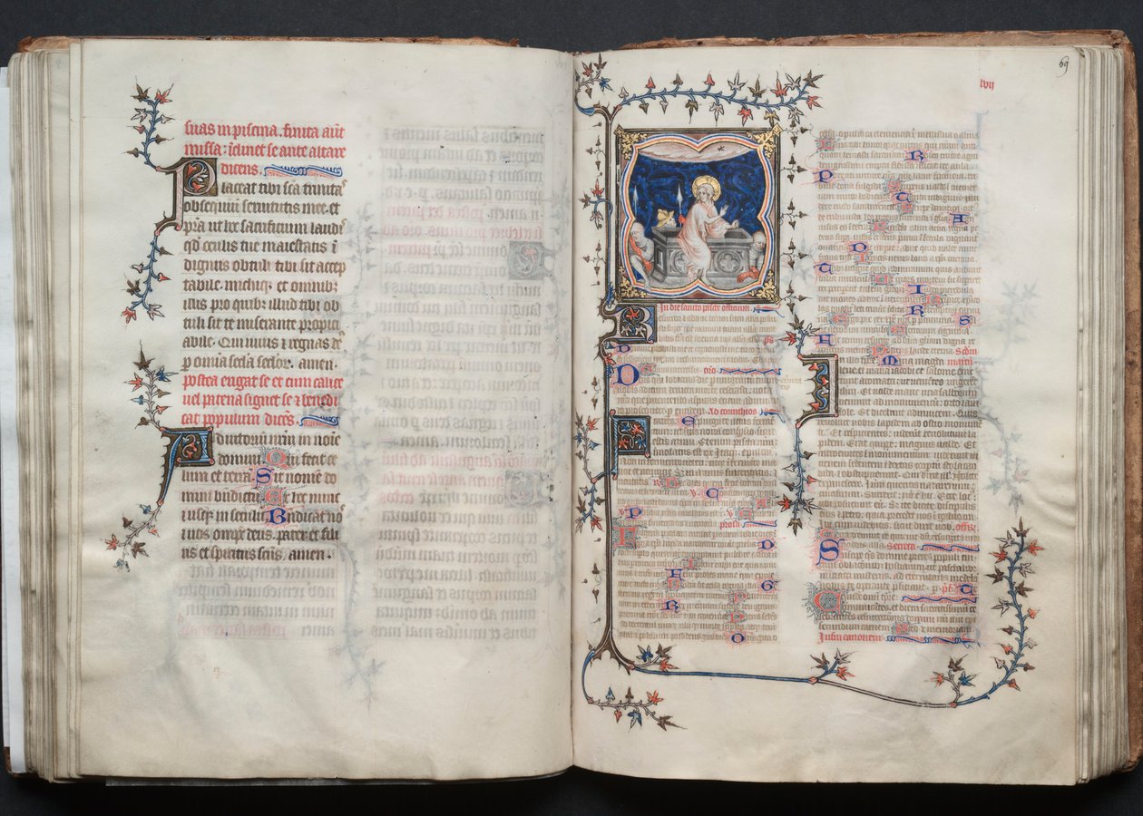 Gothajský misál: Fol. 69r, Vzkříšení, c. 1375. od Master of the Boqueteaux