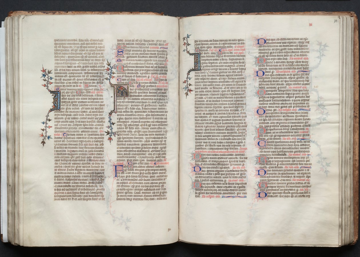 Gothajský misál: Fol. 72v, text, c. 1375. od Master of the Boqueteaux
