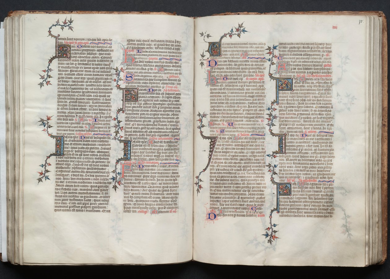 Gothajský misál: Fol. 74v, text, c. 1375. od Master of the Boqueteaux