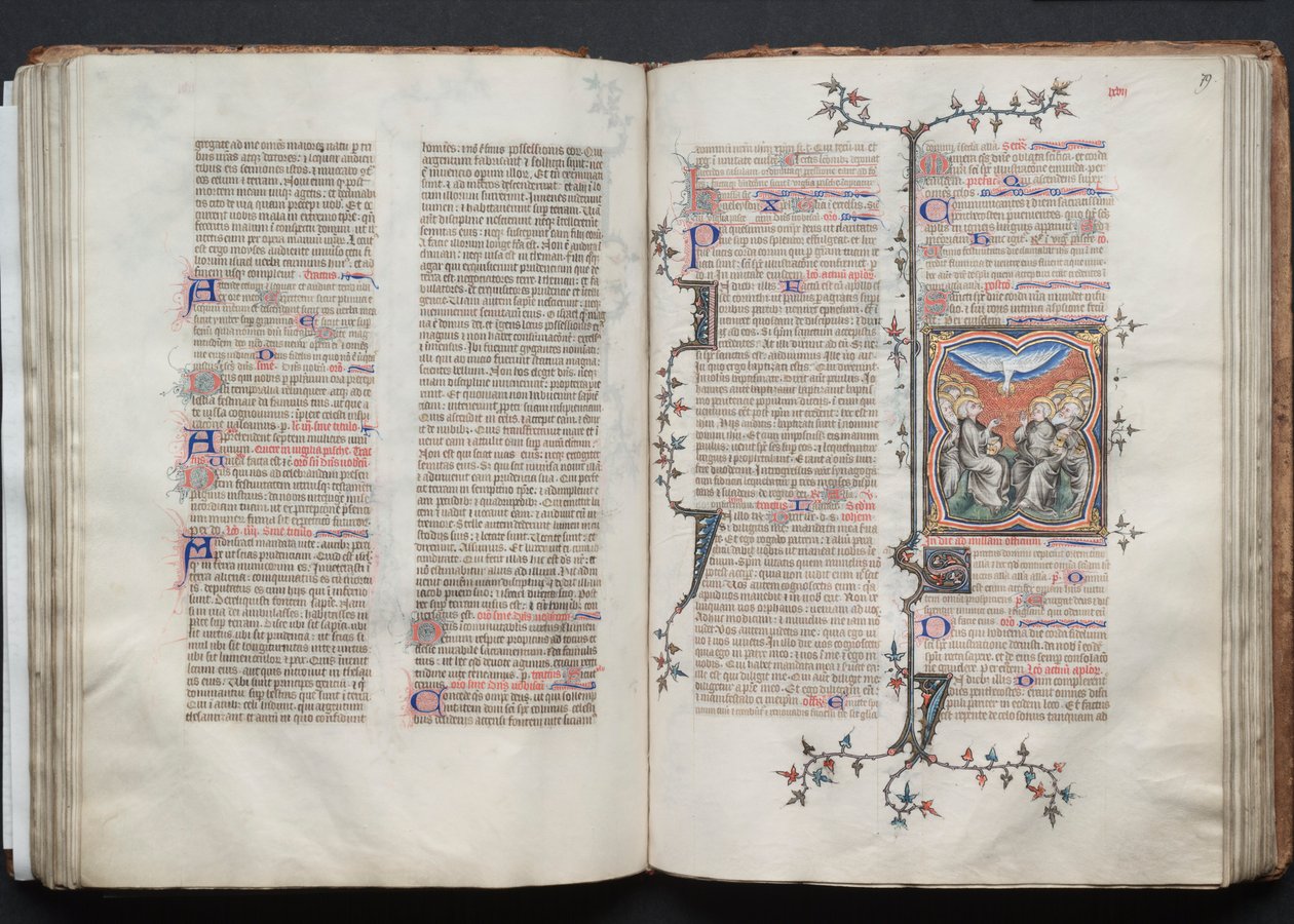 Gotha misal: Fol 79r, The Pentecost, c. 1375. od Master of the Boqueteaux