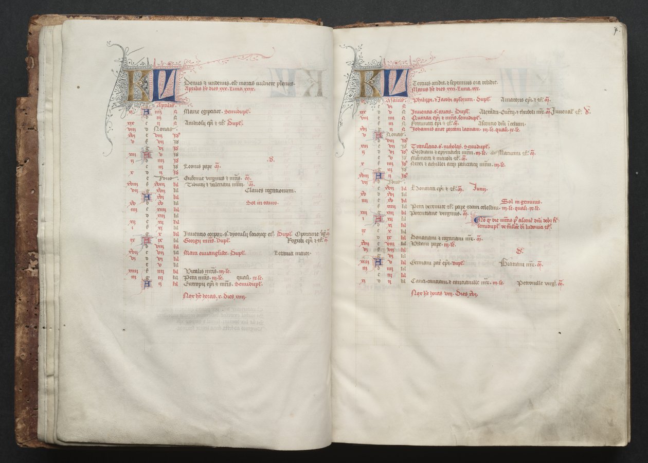 Gothajský misál: Fol. 7r, text , c. 1375. od Master of the Boqueteaux