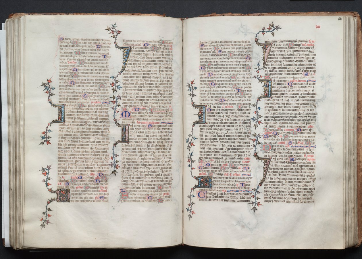 Gothajský misál: Fol. 80v, text, c. 1375. od Master of the Boqueteaux