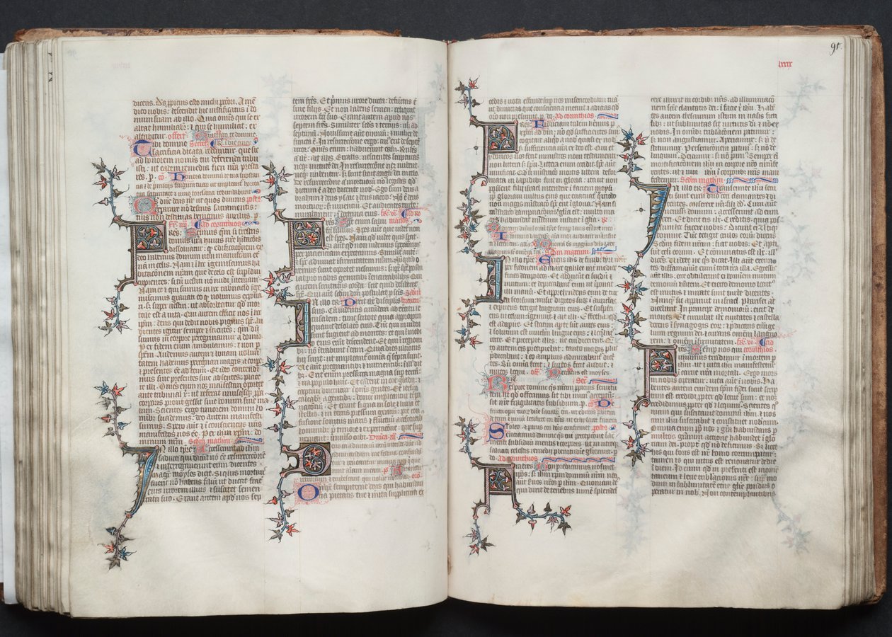 Gothajský misál: Fol. 90v, text, c. 1375. od Master of the Boqueteaux