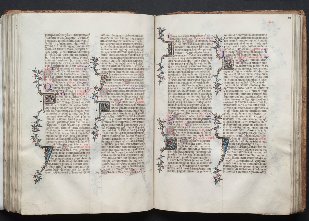 Gothajský misál: Fol. 92v, text, c. 1375. od Master of the Boqueteaux