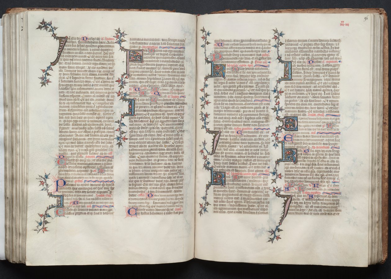 Gothajský misál: Fol. 95v, text, c. 1375. od Master of the Boqueteaux