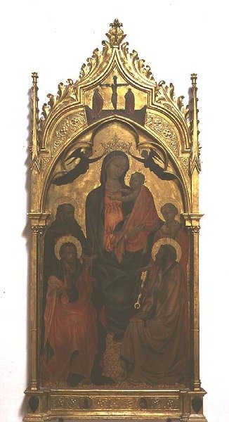 Madonna a dítě se svatými (tempera na panelu) od Master of the Borgo alla Collina