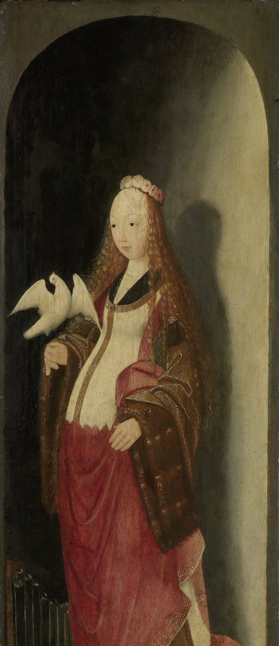 Svatá Cecílie, pravé křídlo triptychu od Master of the Brunswick Diptych (attributed to)