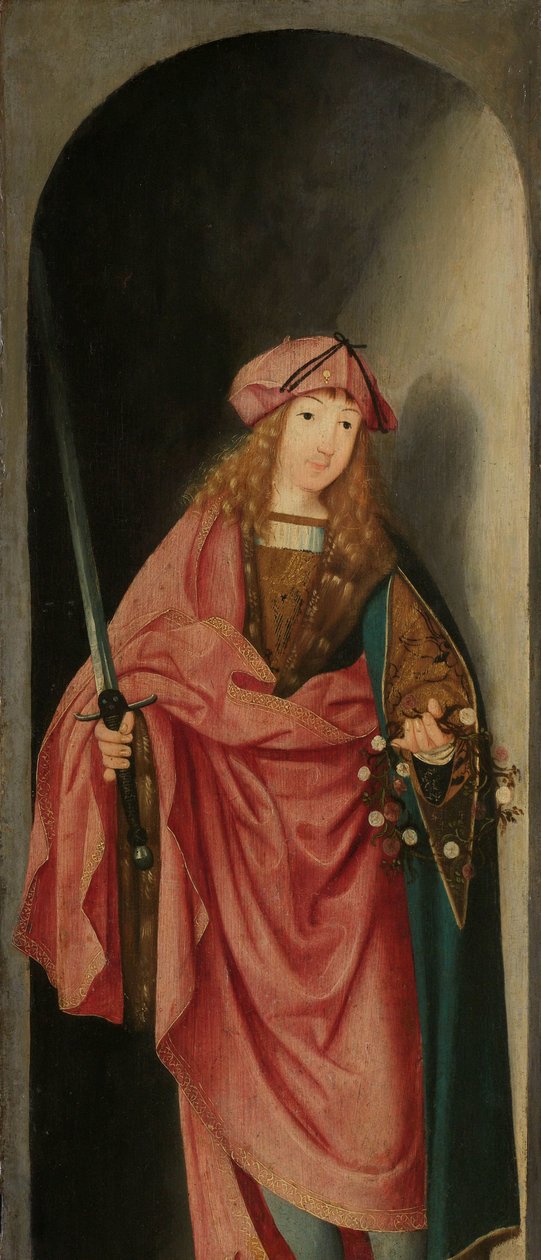 Svatý Valerian, levé křídlo triptychu od Master of the Brunswick Diptych (attributed to)