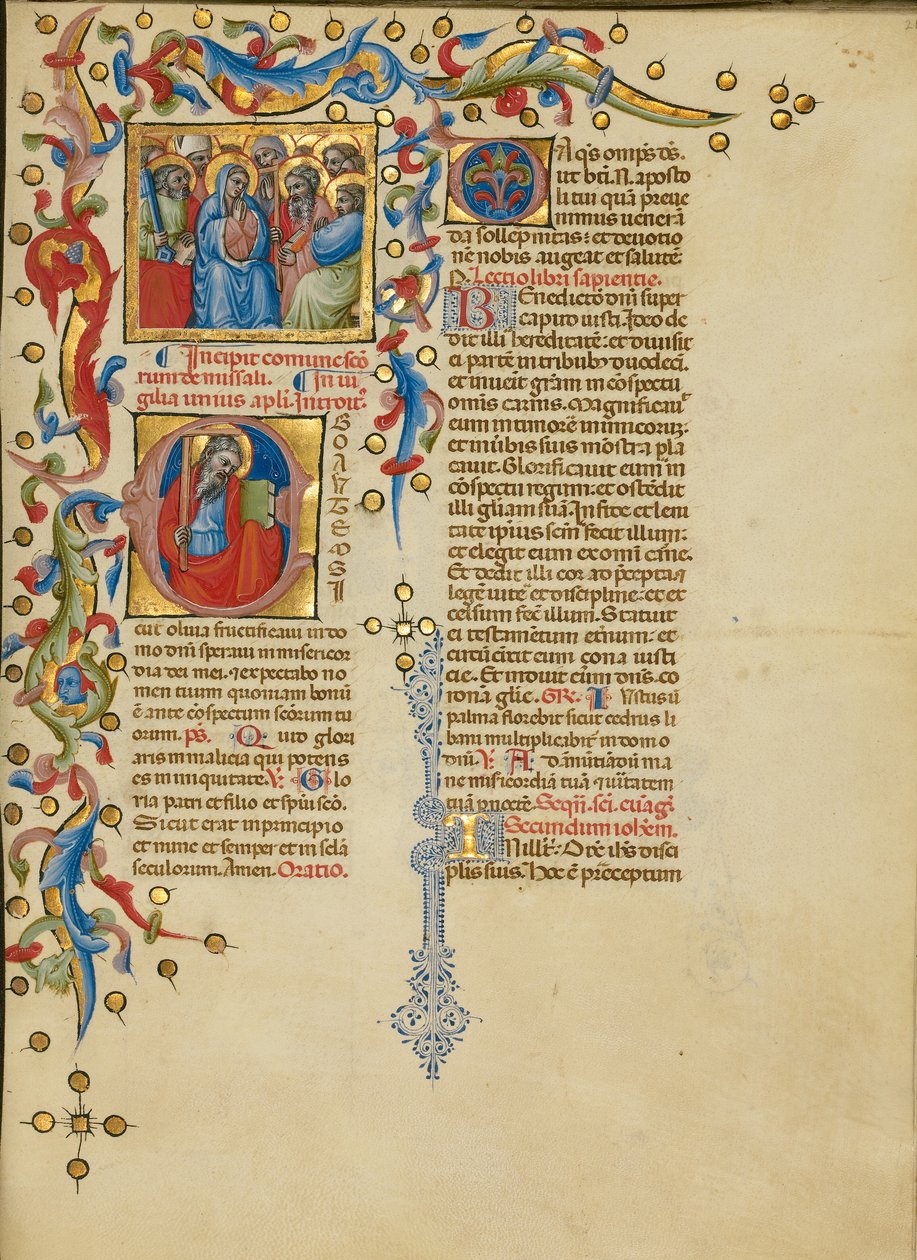Všichni svatí; iniciála E: Svatý Ondřej od Master of the Brussels Initials