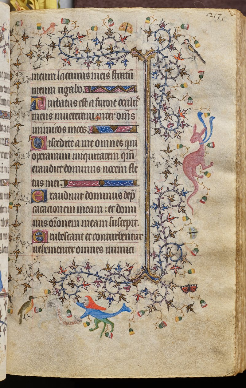 Hodiny Karla Šlechetného, navarrského krále (1361-1425): fol. 107r, Text od Master of the Brussels Initials and Associates