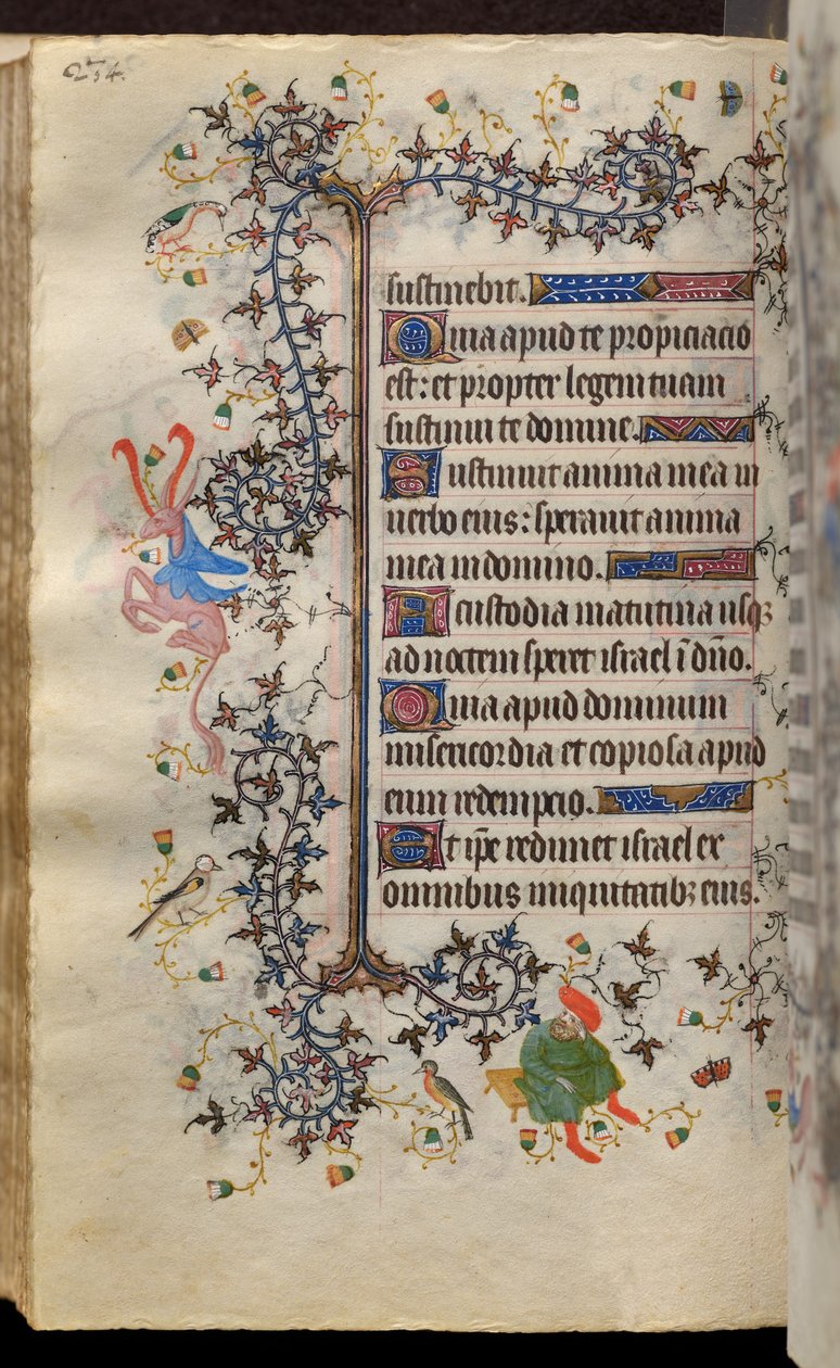 Hodiny Karla Šlechetného, navarrského krále (1361-1425): fol. 117v, Text od Master of the Brussels Initials and Associates