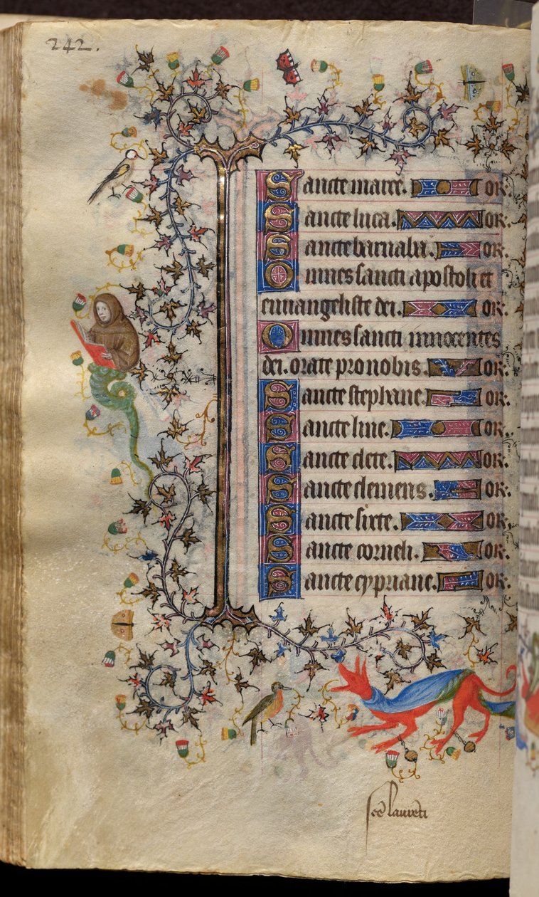Hodiny Karla Šlechetného, navarrského krále (1361-1425): fol. 121v, Text od Master of the Brussels Initials and Associates