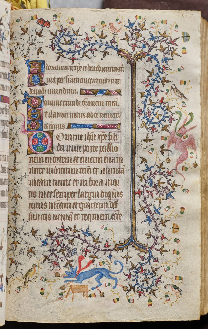 Hodiny Karla Šlechtice, navarrského krále (1361-1425): fol. 129r, Text od Master of the Brussels Initials and Associates