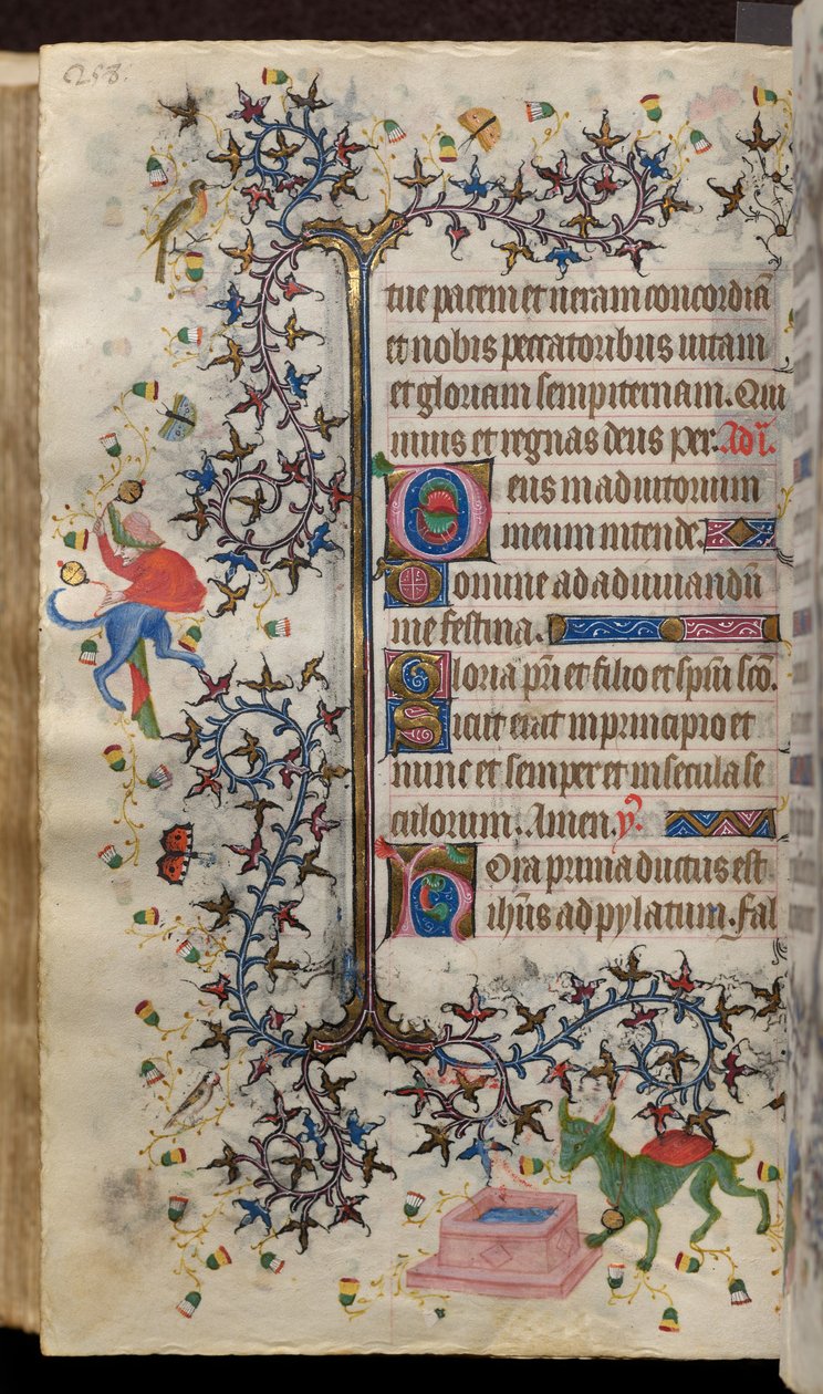 Hodiny Karla Šlechetného, navarrského krále (1361-1425): fol. 129v, Text od Master of the Brussels Initials and Associates