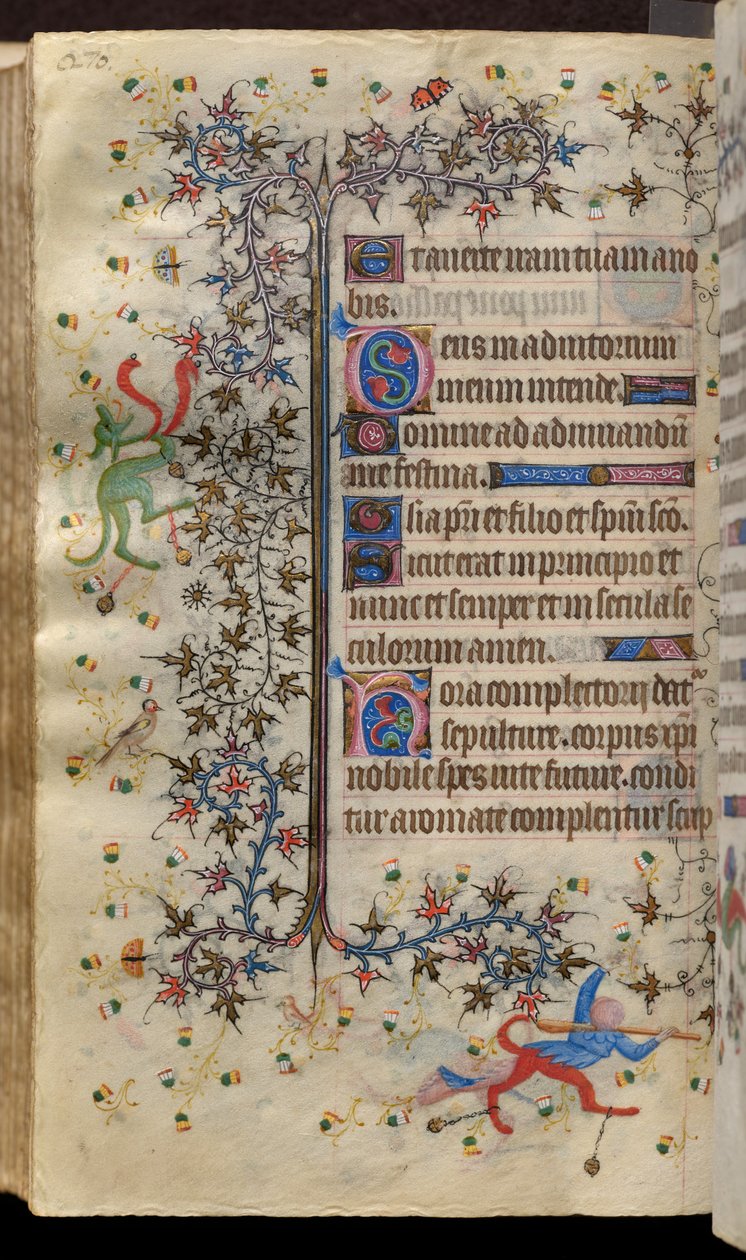 Hodiny Karla Šlechetného, navarrského krále (1361-1425): fol. 135v, Text od Master of the Brussels Initials and Associates