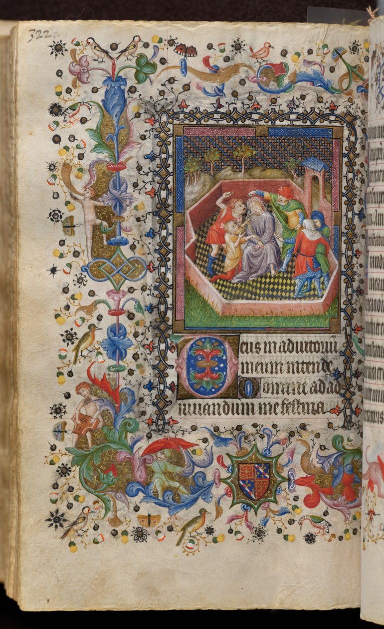 Hodiny Karla Šlechetného, navarrského krále (1361-1425): fol. 161v, Výsměch Kristu od Master of the Brussels Initials and Associates