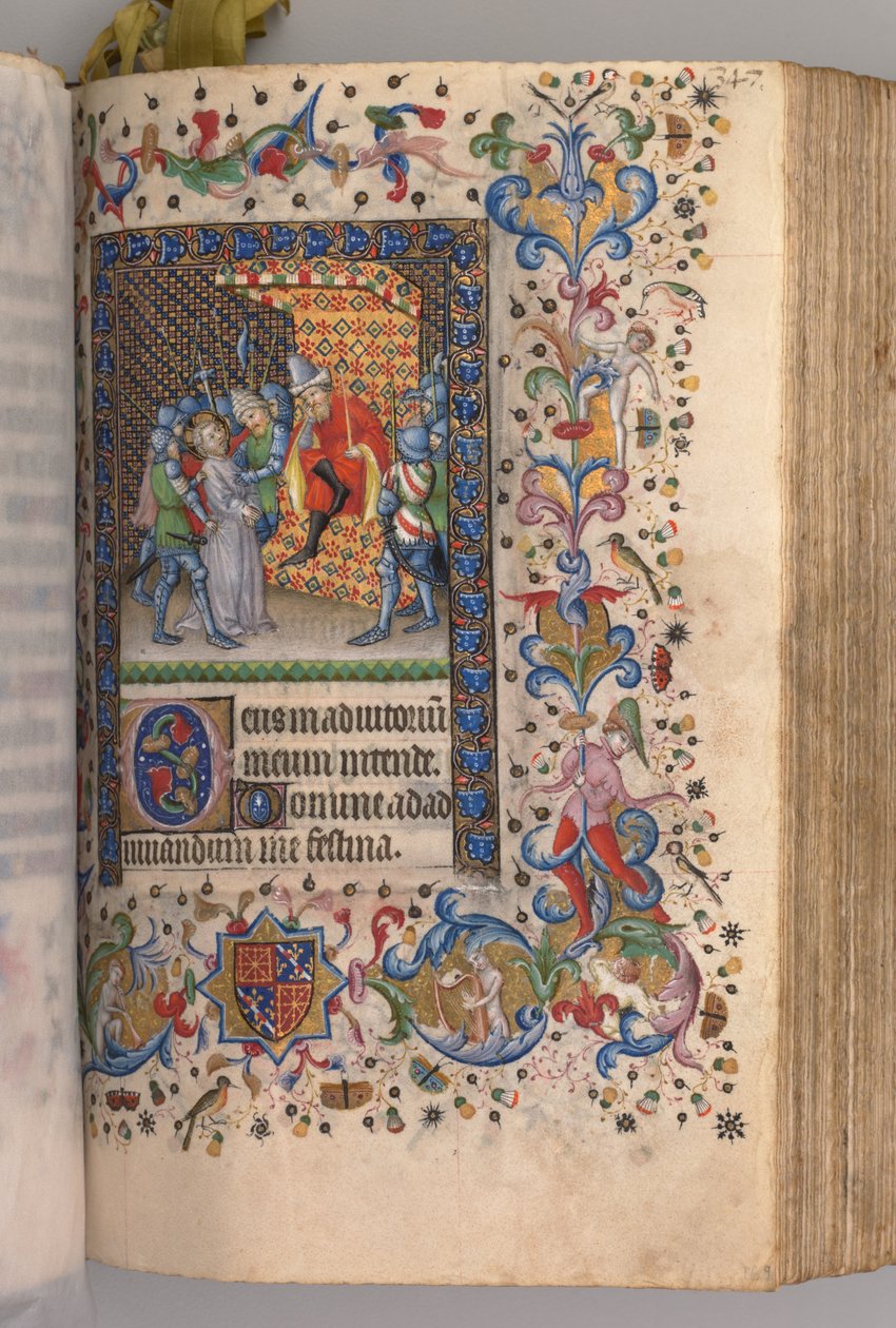 Hodiny Karla Šlechtice, navarrského krále (1361-1425): fol. 169r, Kristus před Pilátem od Master of the Brussels Initials and Associates