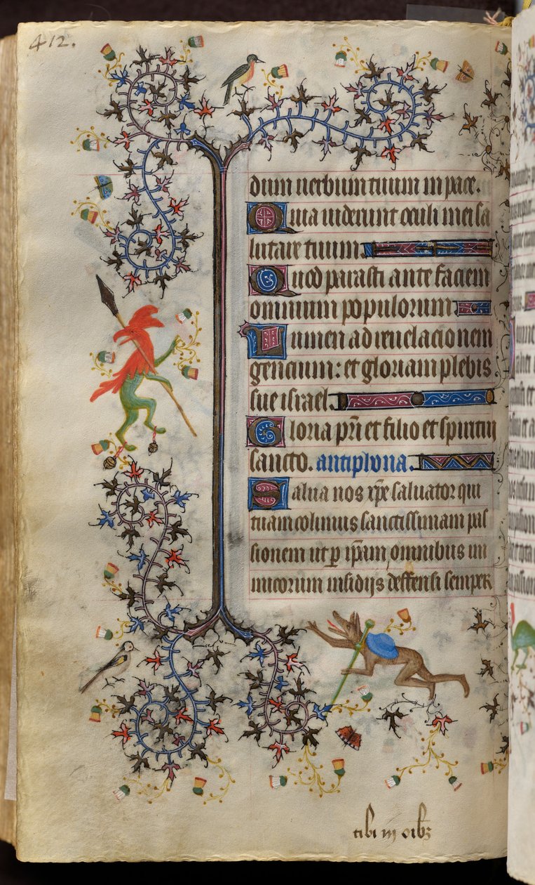 Hodiny Karla Šlechetného, navarrského krále (1361-1425): fol. 200v, Text od Master of the Brussels Initials and Associates