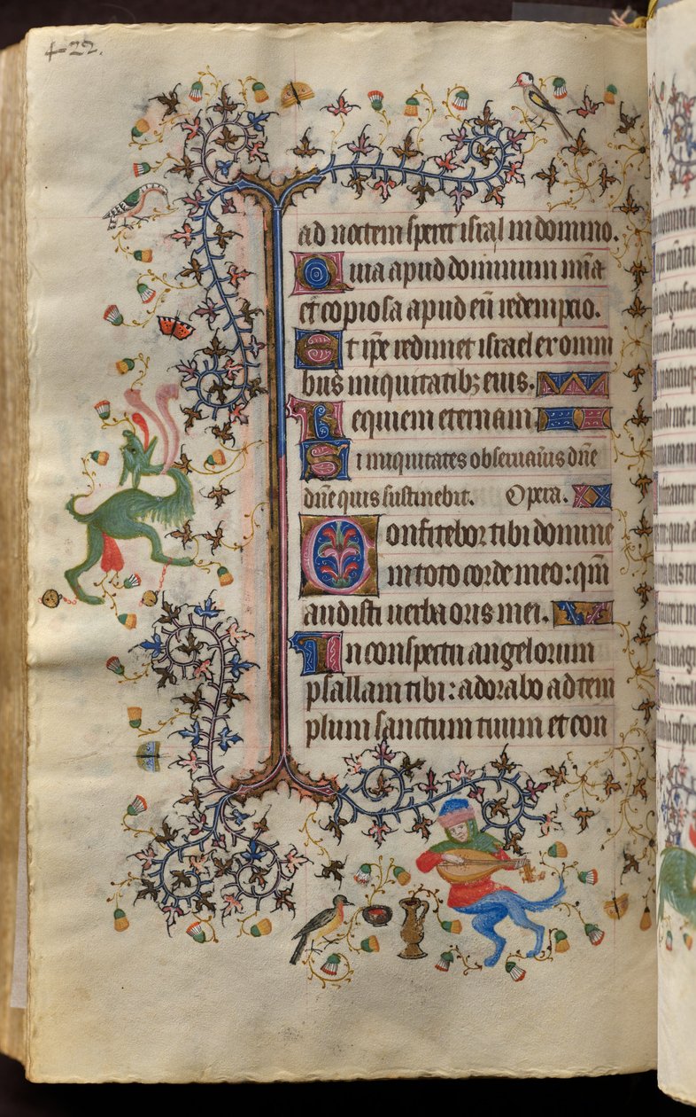 Hodiny Karla Šlechetného, navarrského krále (1361-1425): fol. 205v, Text od Master of the Brussels Initials and Associates