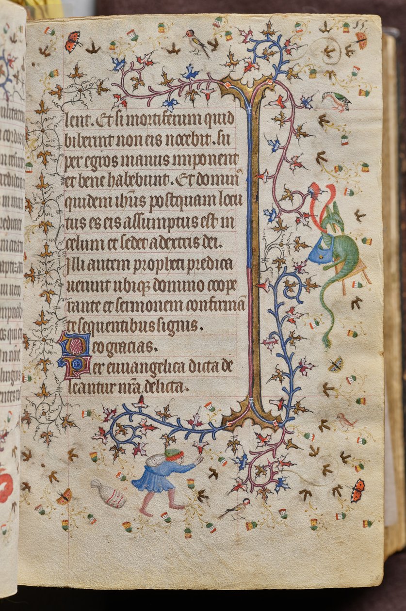 Hodiny Karla Šlechetného, navarrského krále (1361-1425): fol. 28r, Text od Master of the Brussels Initials and Associates