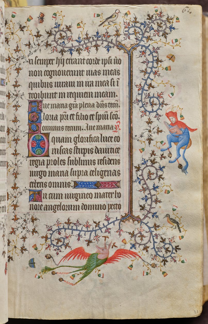Hodiny Karla Šlechetného, navarrského krále (1361-1425): fol. 31r, Text od Master of the Brussels Initials and Associates
