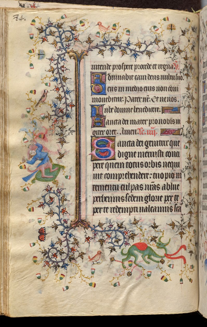 Hodiny Karla Šlechetného, navarrského krále (1361-1425): fol. 42v, Text od Master of the Brussels Initials and Associates