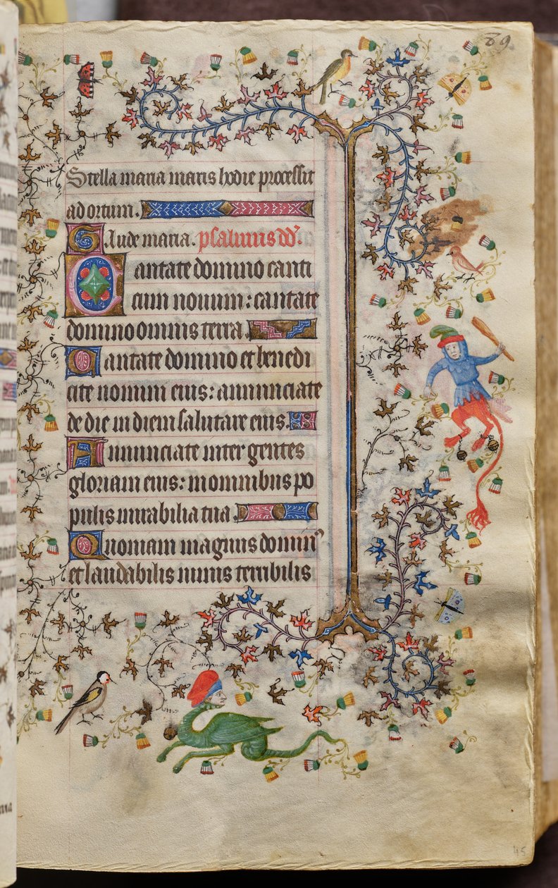 Hodiny Karla Šlechetného, navarrského krále (1361-1425): fol. 45r, Text od Master of the Brussels Initials and Associates