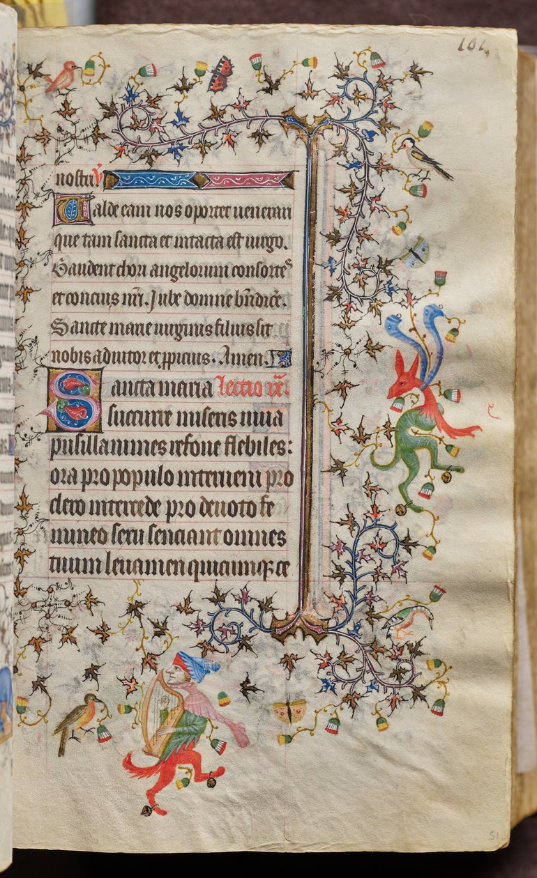 Hodiny Karla Šlechetného, navarrského krále (1361-1425): fol. 51r, Text od Master of the Brussels Initials and Associates