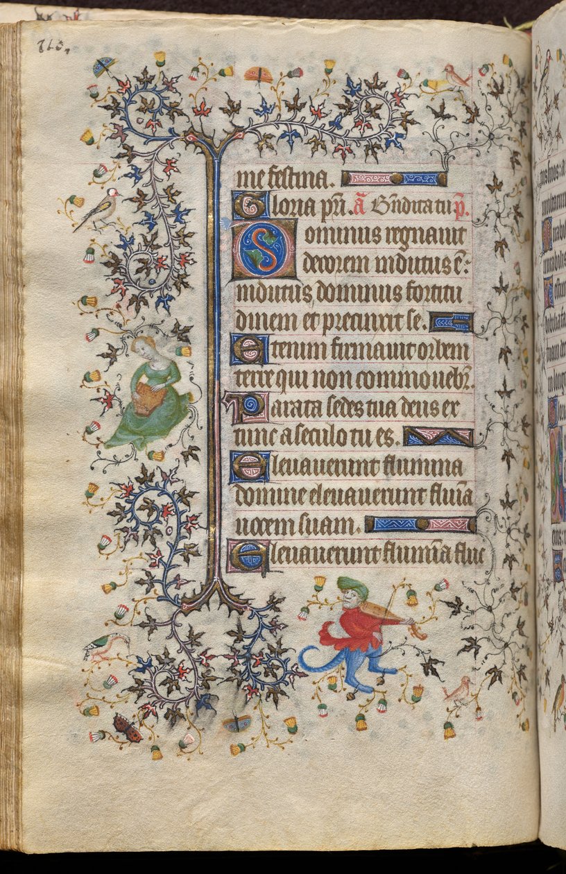 Hodiny Karla Šlechetného, navarrského krále (1361-1425): fol. 55v, Text od Master of the Brussels Initials and Associates