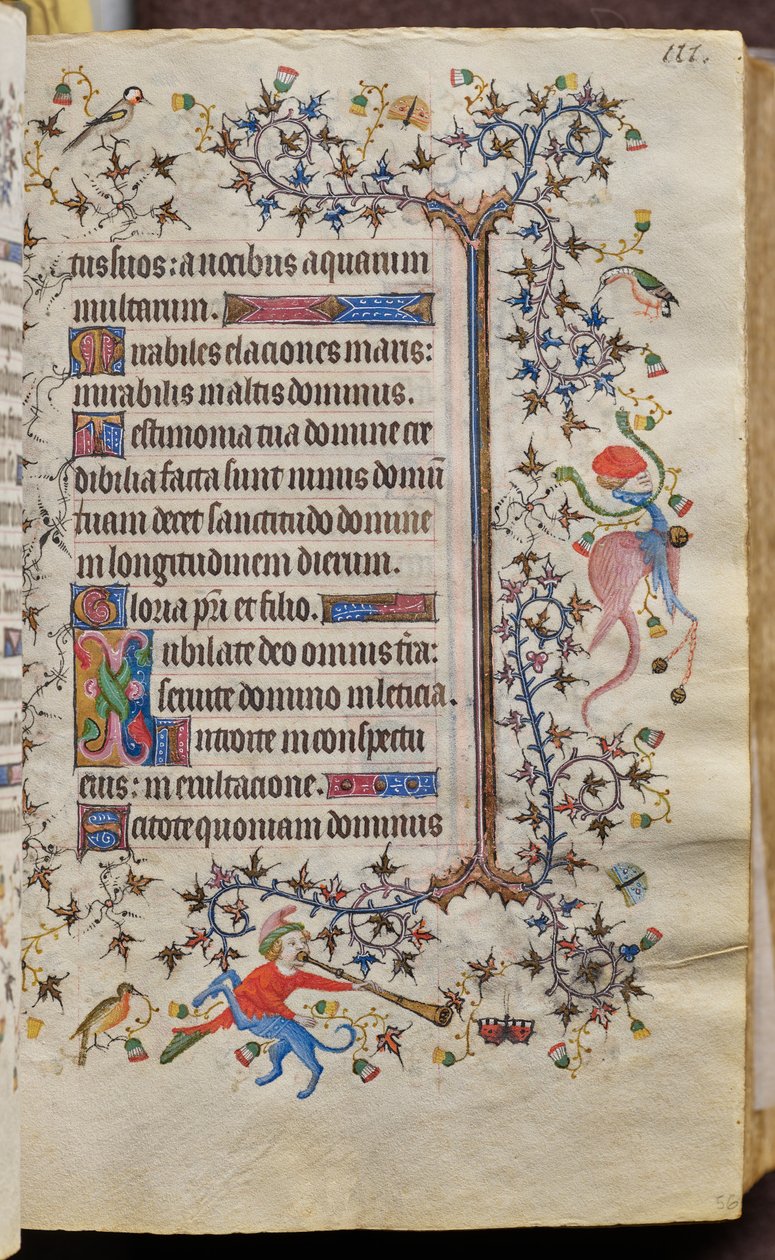 Hodiny Karla Šlechetného, navarrského krále (1361-1425): fol. 56r, Text od Master of the Brussels Initials and Associates