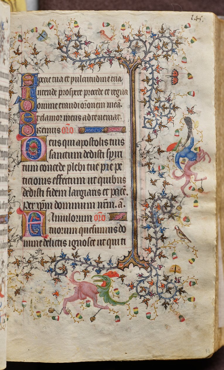Hodiny Karla Šlechetného, navarrského krále (1361-1425): fol. 73r, Text od Master of the Brussels Initials and Associates
