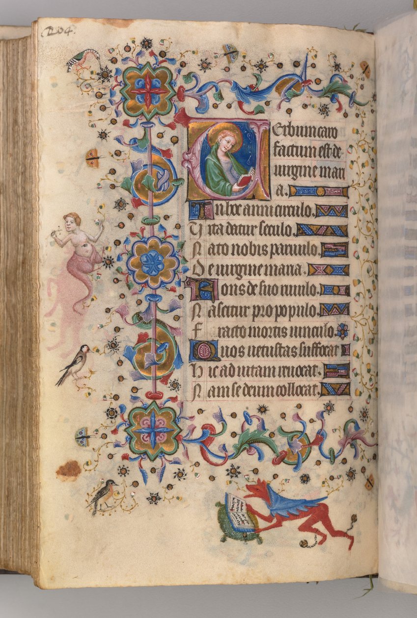 Hodiny Karla Vznešeného, krále navarrského 1361-1425: fol. 102v, Text, c. 1405. od Master of the Brussels Initials and Associates