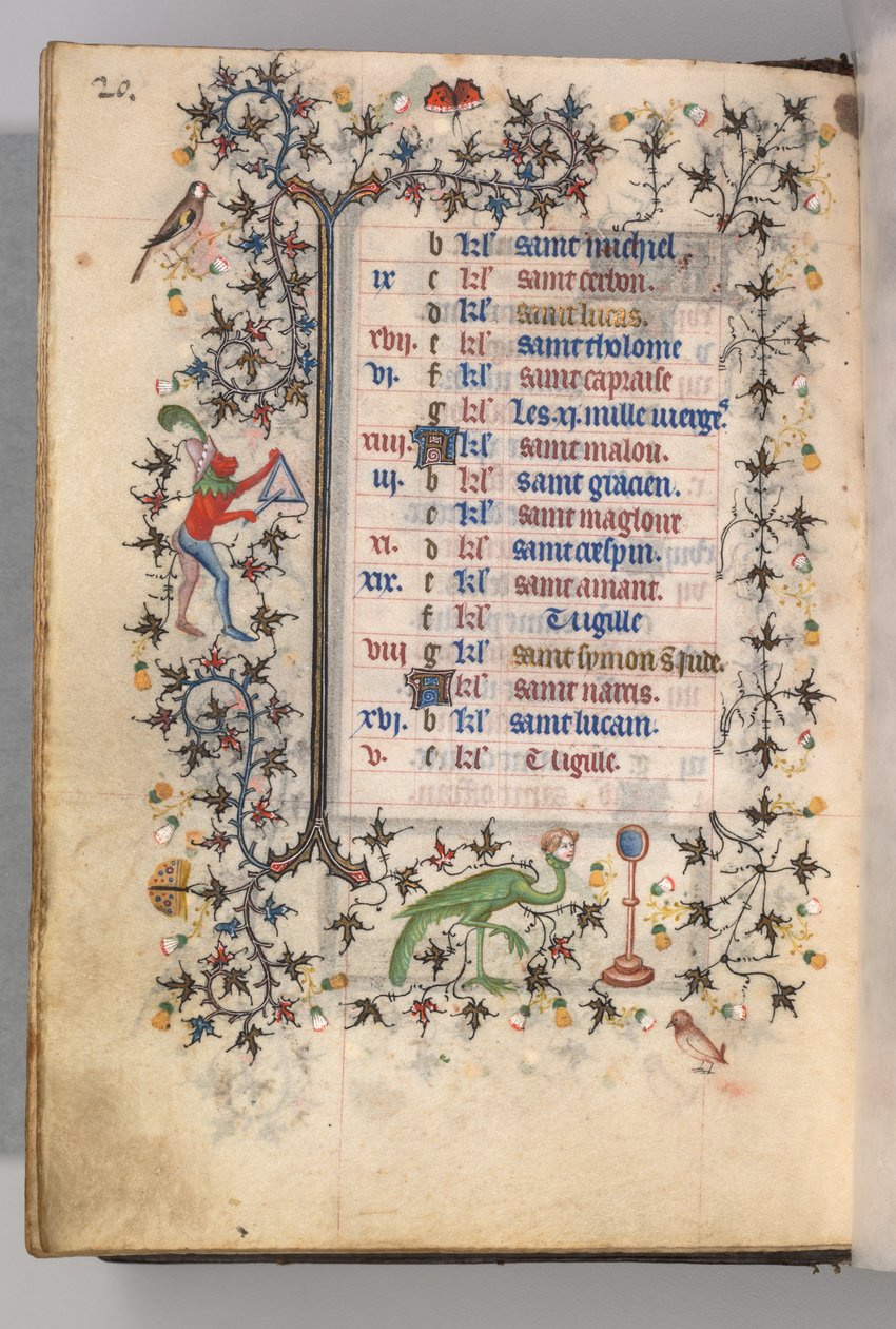 Hodiny Karla Vznešeného, krále navarrského 1361-1425: fol. 10v, říjen, c. 1405. od Master of the Brussels Initials and Associates