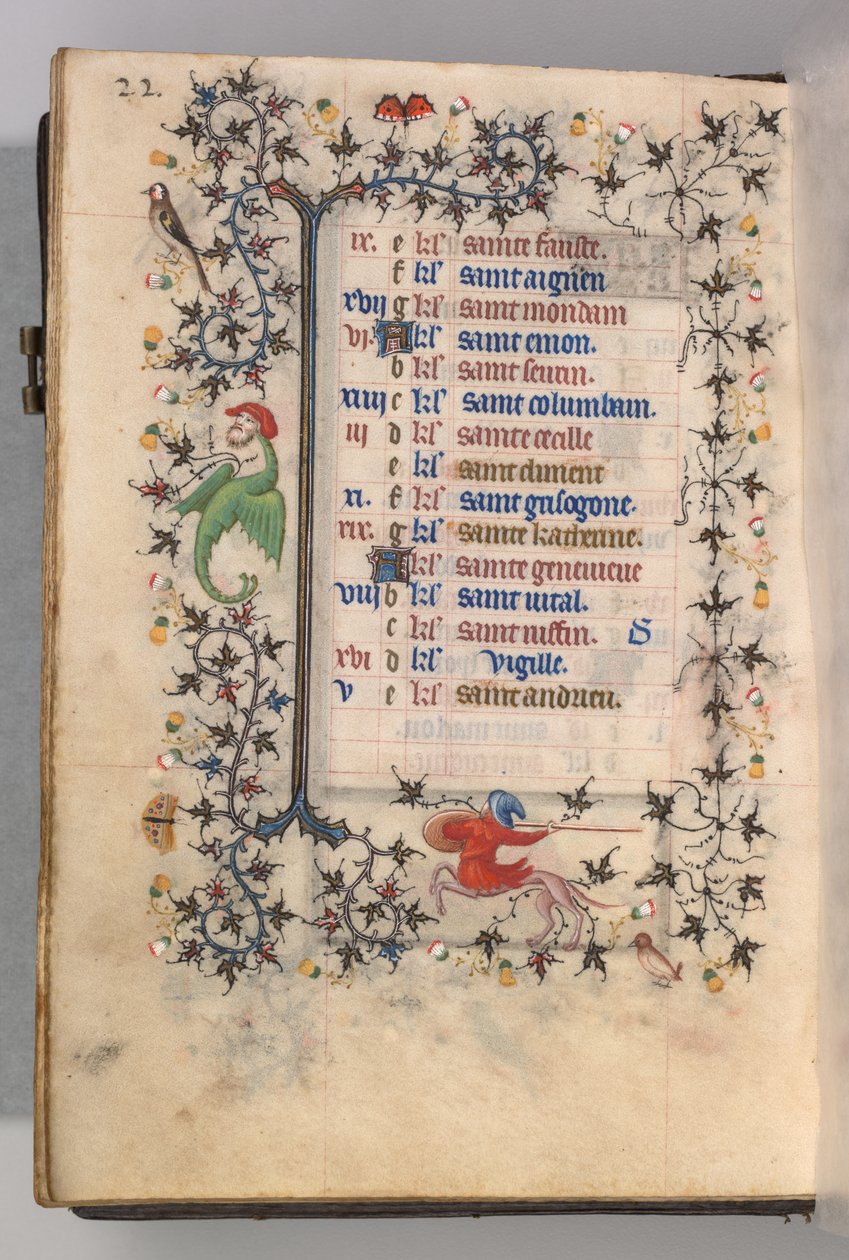 Hodiny Karla Vznešeného, krále navarrského 1361-1425: fol. 11v, listopad, c. 1405. od Master of the Brussels Initials and Associates