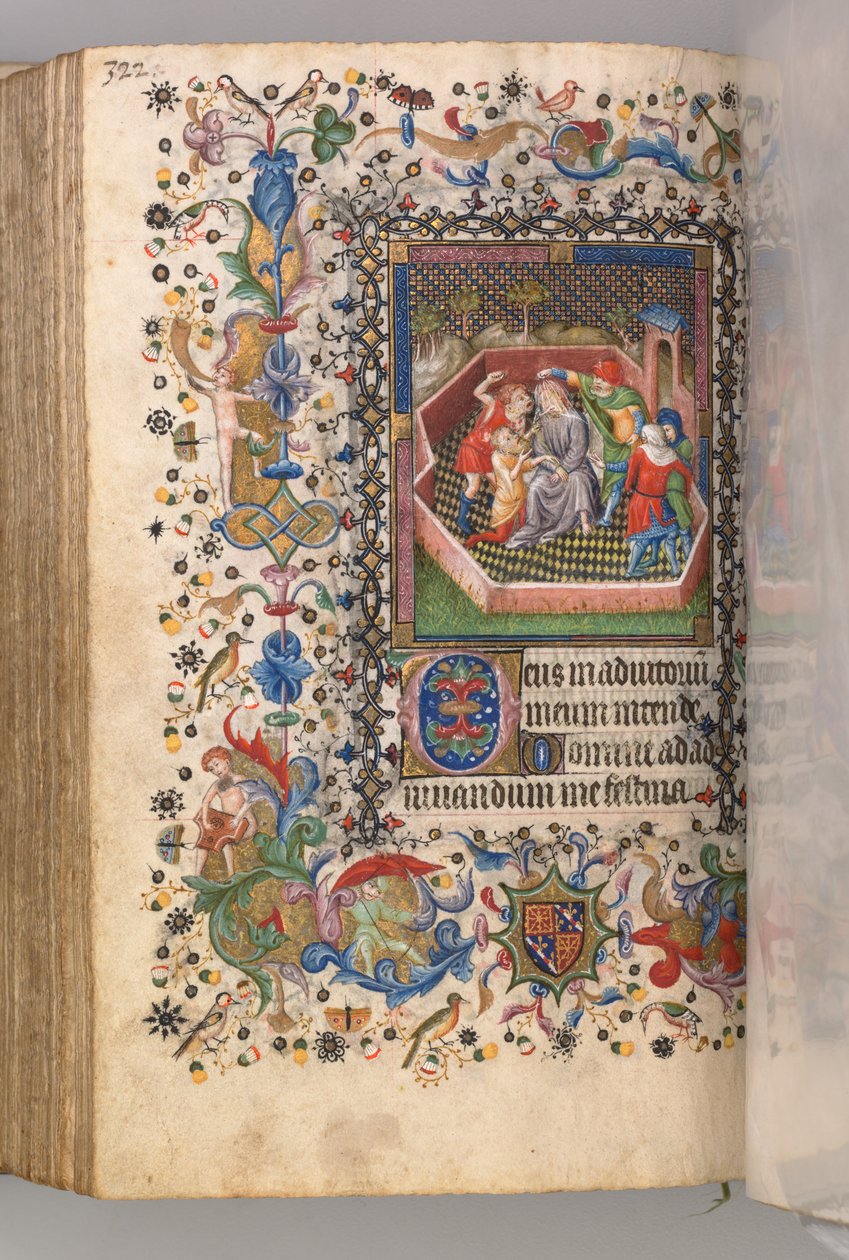 Hodiny Karla Vznešeného, krále navarrského 1361-1425: fol. 161v, Posmívání se Kristu, c. 1405. od Master of the Brussels Initials and Associates