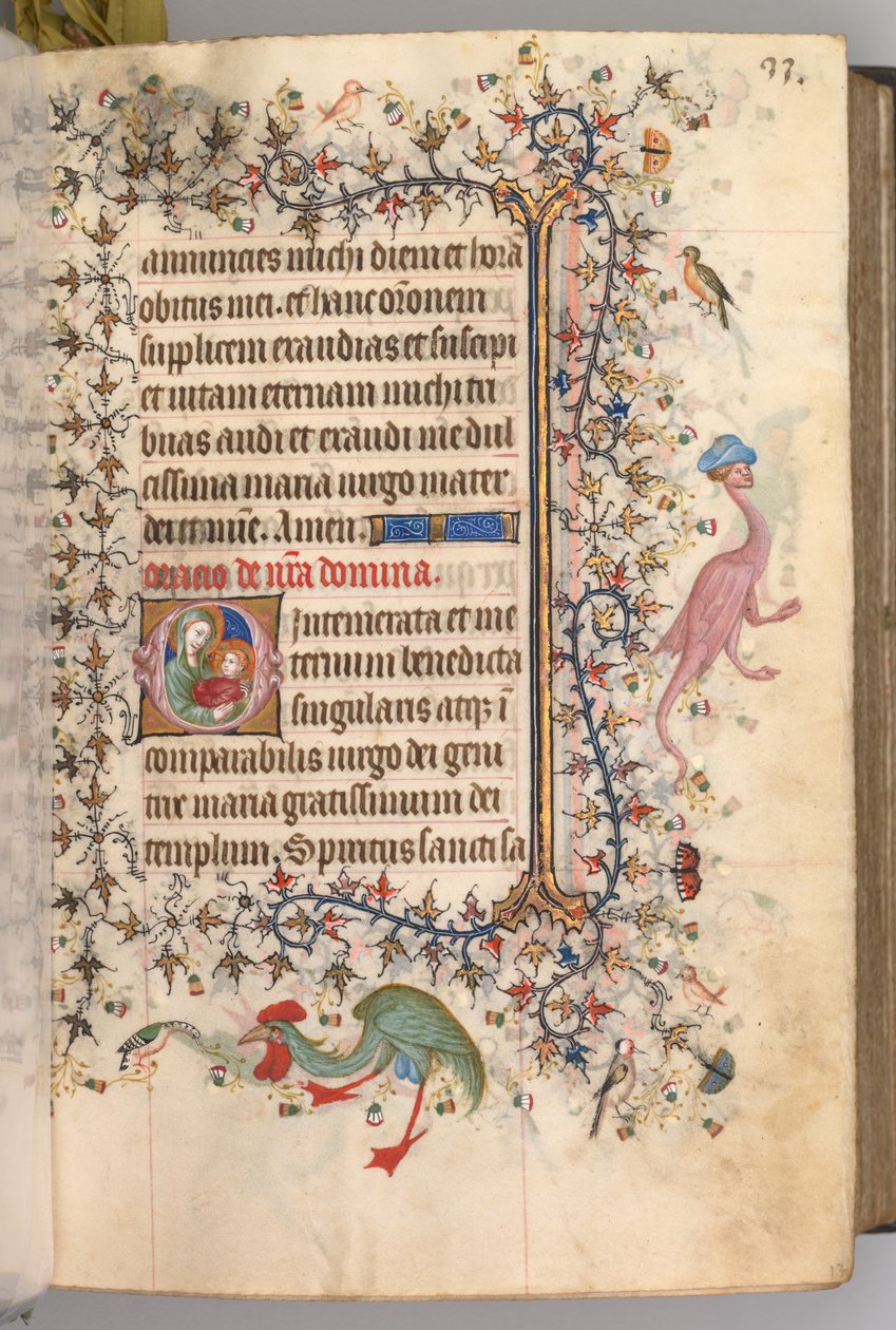 Hodiny Karla Vznešeného, krále navarrského 1361-1425: fol. 17a, text, c. 1405. od Master of the Brussels Initials and Associates