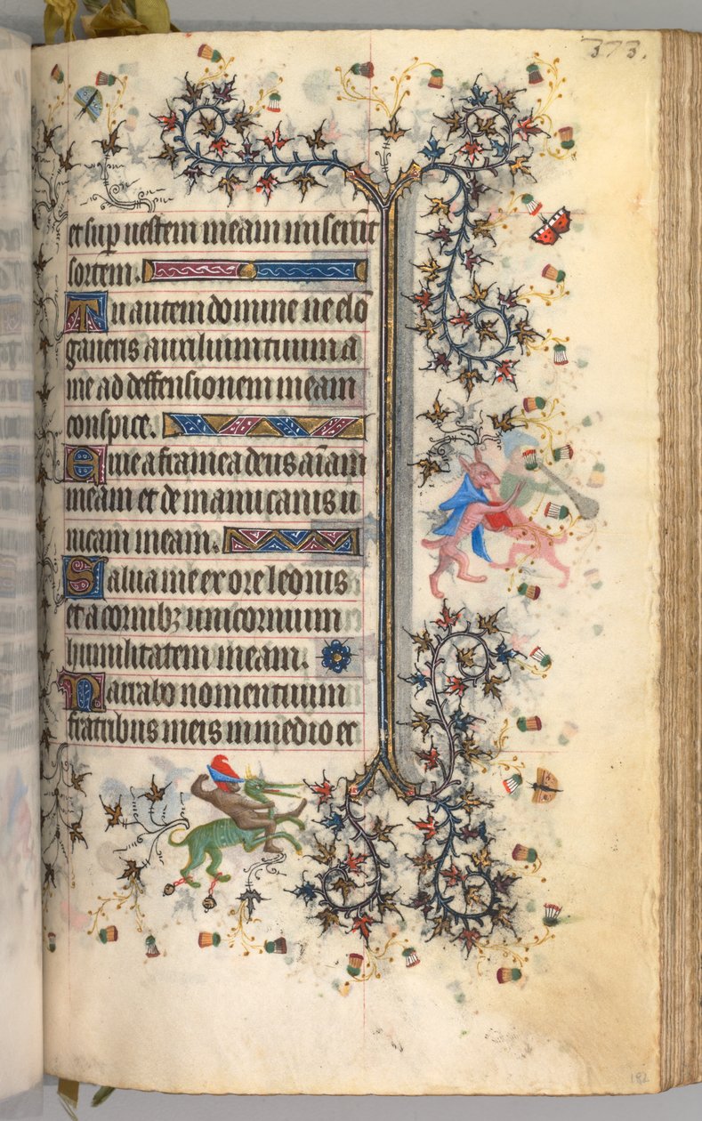 Hodiny Karla Vznešeného, krále navarrského 1361-1425: fol. 182r, Text, c. 1405. od Master of the Brussels Initials and Associates